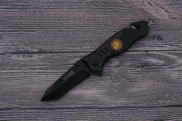 SOGA Pisau Lipat Tactical Folding Knife - Black